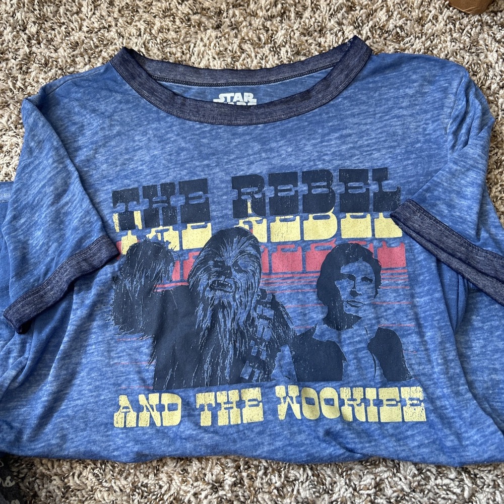Star Wars T Shirt Womens Med Han Solo Chewbacca Rebel Wookiee Cotton So Soft